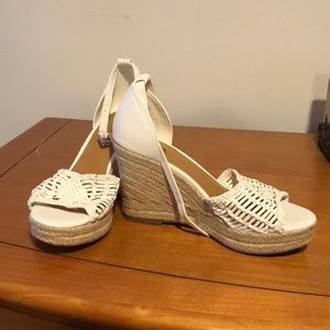 White wedge sandals